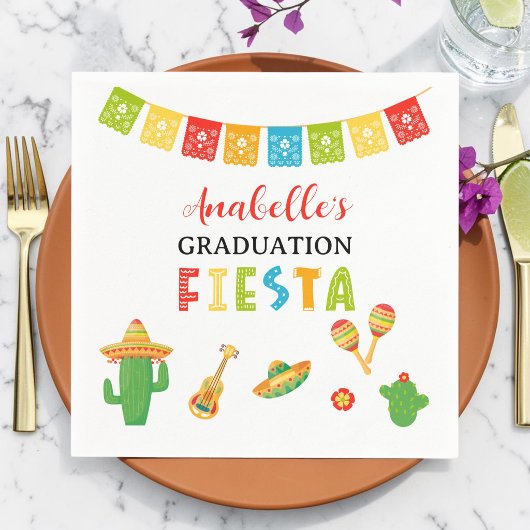 Mexican Fiesta Graduation Party Serviette