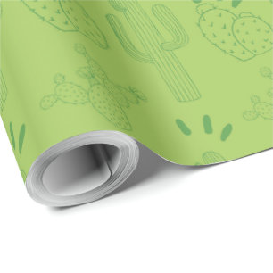 Mexican Fiesta Green Cactus Geschenkpapier