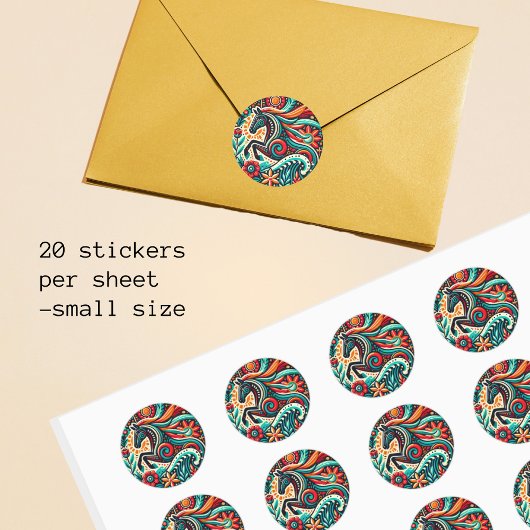 Mexican fiesta horse runder aufkleber