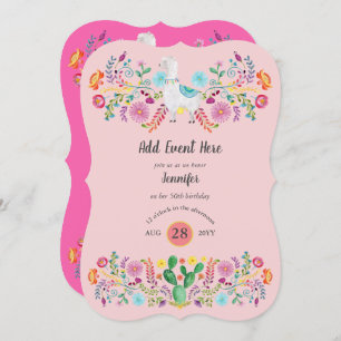 Mexican Fiesta Llama Folk Blume Cacti ANY EVENT Einladung