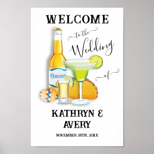 Mexican Fiesta Margarita Begrüßungszeichen Poster (Vorne)