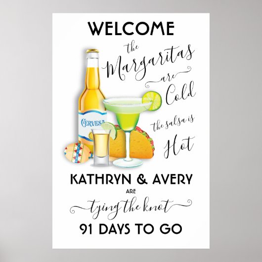 Mexican Fiesta Margarita Begrüßungszeichen Poster (Vorne)