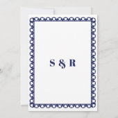 Mexican Fiesta Navy Papel Picado Boho Wedding Save The Date (Rückseite)