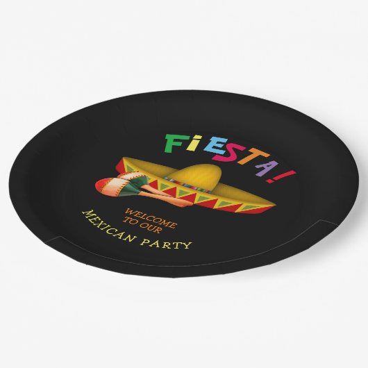 Mexican Fiesta oder Cinco de Mayo Pappteller (Schrägansicht)