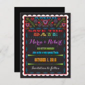 Mexican Fiesta Papel Picado Save the Date Wedding (Vorne/Hinten)