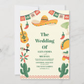 Mexican Fiesta Papel Picado Wedding Einladung (Vorderseite)