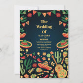 Mexican Fiesta Papel Picado Wedding Einladung (Vorderseite)