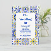 Mexican Fiesta Papel Picado Wedding Einladung (Stehend Vorderseite)