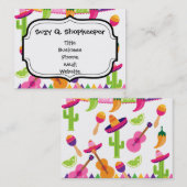 Mexican Fiesta Party Sombrero Saguaro Limone Papri Visitenkarte (Vorne/Hinten)