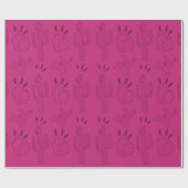 Mexican Fiesta Pink Cactus Geschenkpapier (Flach)