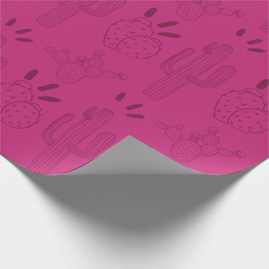 Mexican Fiesta Pink Cactus Geschenkpapier (Ecke)