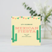 Mexican Fiesta Probe Dinner Cactus Floral Einladung (Stehend Vorderseite)