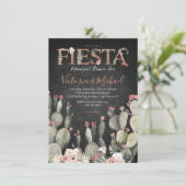 Mexican Fiesta Probe Dinner Cactus Floral Einladung (Stehend Vorderseite)