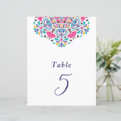 Mexican Fiesta Rainbow Wedding Tabletop Sign (Stehend Vorderseite)