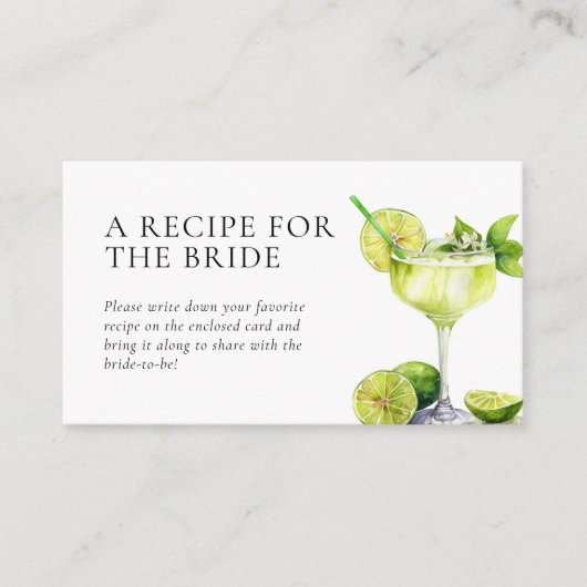 Mexican Fiesta Recipe Request Brautparty Begleitkarte (Vorderseite)