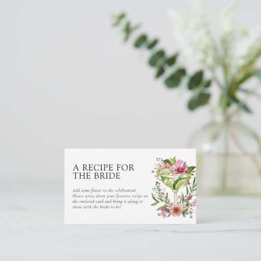 Mexican Fiesta Recipe Request Brautparty Begleitkarte (Stehend Vorderseite)