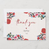 Mexican Fiesta Red Bridal Vielen Dank Mitteilungskarte (Vorderseite)