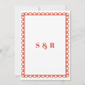 Mexican Fiesta Red Papel Picado Boho Wedding Einladung (Rückseite)