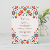 Mexican Fiesta Sombrero Folk Art Wedding Einladung (Stehend Vorderseite)