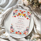 Mexican Fiesta Sombrero Folk Art Wedding Einladung