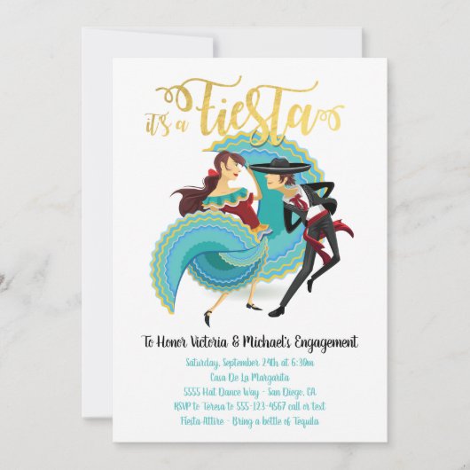 Mexican Fiesta Spanish Dancers Einladung (Vorderseite)