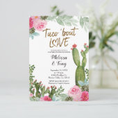 Mexican Fiesta Taco 'bout Liebe Paare Dusche Invi Einladung (Stehend Vorderseite)