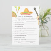 Mexican Fiesta Taco Brautparty Game Einladung (Stehend Vorderseite)