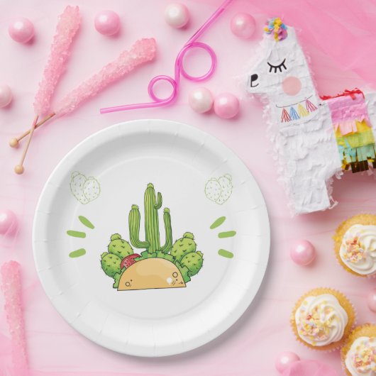 Mexican Fiesta Taco Cactus Pappteller (Party)
