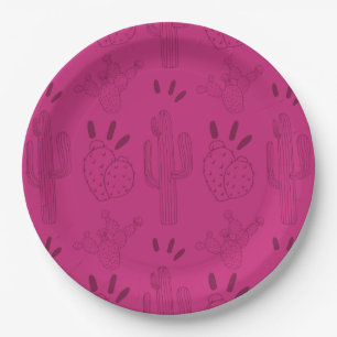 Mexican Fiesta Taco Cactus Pink Pappteller