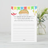 Mexican Fiesta Taco Game Einladung (Stehend Vorderseite)