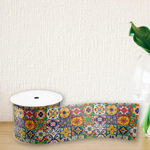 Mexican Fiesta Talavera Tiles Satinband