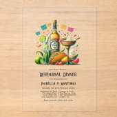Mexican Fiesta Tequila Probe Dinner Acryleinladungen (Vorderseite)