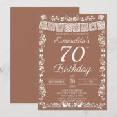 Mexican Fiesta Terracotta 70th Birthday Einladung (Vorne/Hinten)