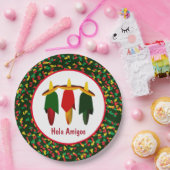 Mexican Fiesta Three Amigos Hot Paprikaschoten Pap Pappteller (Party)