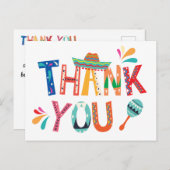 Mexican FIesta Vielen Dank, dass Sie sich die Post Einladungspostkarte (Vorne/Hinten)