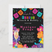 Mexican Fiesta Vivid Floral Brunch & Bubbly Einladung (Vorderseite)