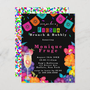 Mexican Fiesta Vivid Floral Brunch & Bubbly Einladung