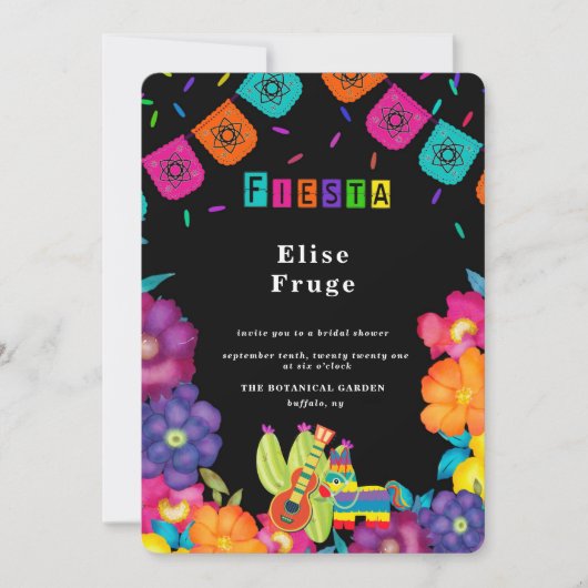 Mexican Fiesta Vivid Florals Brautparty Einladung (Vorderseite)