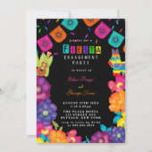 Mexican Fiesta Vivid Florals Engagement Party Einladung (Vorderseite)