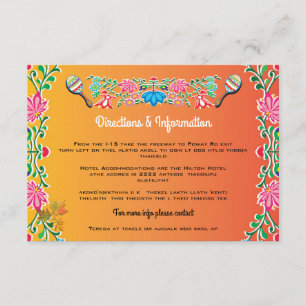 Mexican Fiesta Wedding Info Cards Begleitkarte
