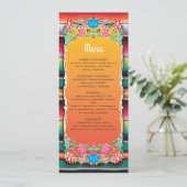 Mexican Fiesta Wedding Menükarte (Stehend Vorderseite)