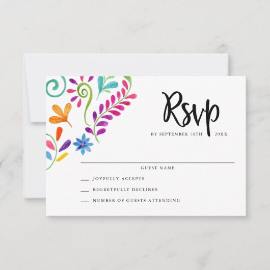 Mexican Fiesta Wedding RSVP Cards (Vorderseite)