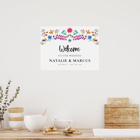 Mexican Fiesta Wedding Welcome Poster (Küche)