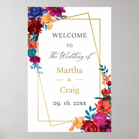 Mexican Fiesta Wedding Welcome Sign Poster (Vorne)