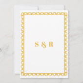 Mexican Fiesta Yellow Papel Picado Boho Wedding Save The Date (Rückseite)