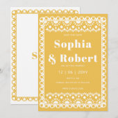 Mexican Fiesta Yellow Papel Picado Boho Wedding Save The Date (Vorne/Hinten)