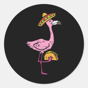 Mexican Flamingo Tacos Niedlich Cinco De Mayo Fies Runder Aufkleber