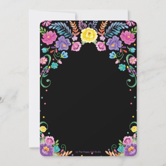 Mexican Floral Blume Fiesta Girl Baby Dusche   Einladung (Rückseite)