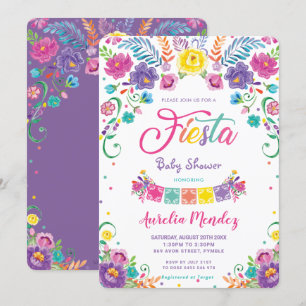 Mexican Floral Blume Fiesta Girl Baby Dusche Einladung
