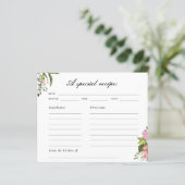 Mexican Floral Brautparty Rezept Card (Stehend Vorderseite)